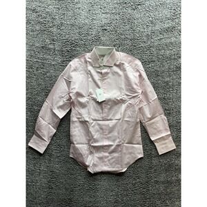 Alder & Green London Organic Twill Slim Fit Shirt in Pink 15.5x33